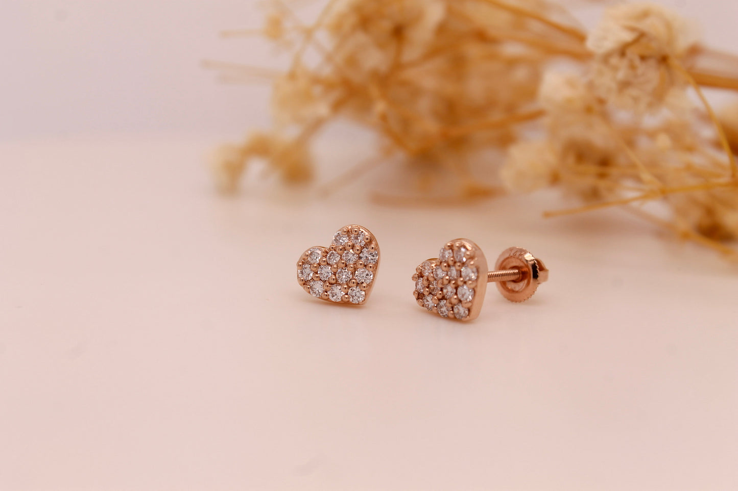 Diamond Fancy Heart Stud Earrings