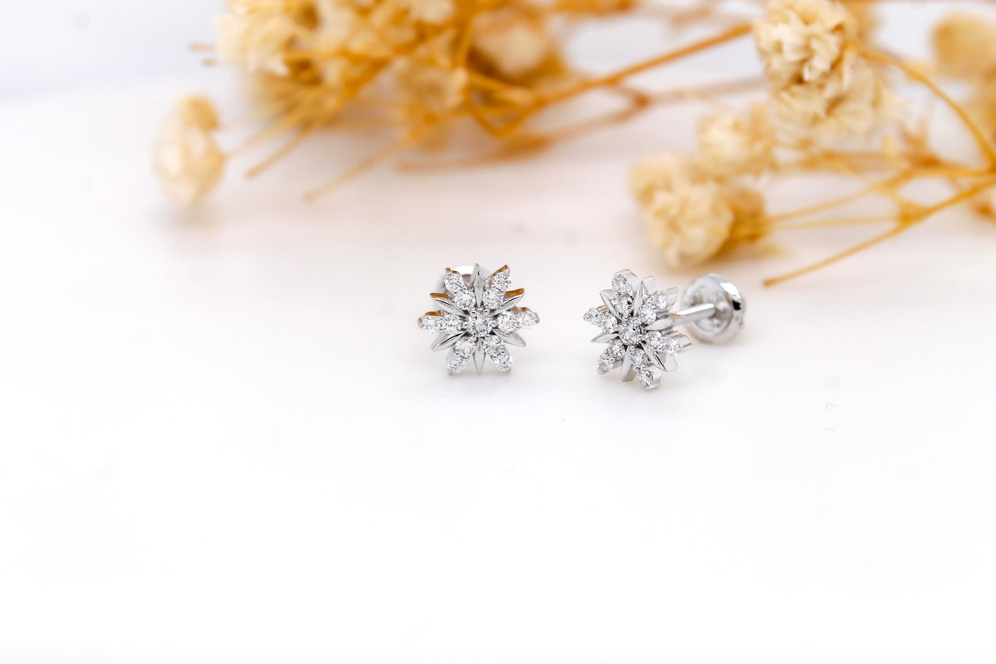 Diamond Snowflake Earrings