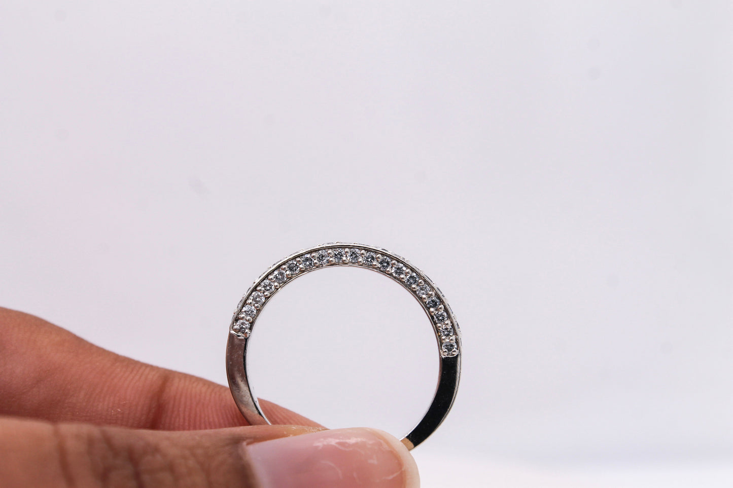 925 Silver CVD Diamond Eternity Band