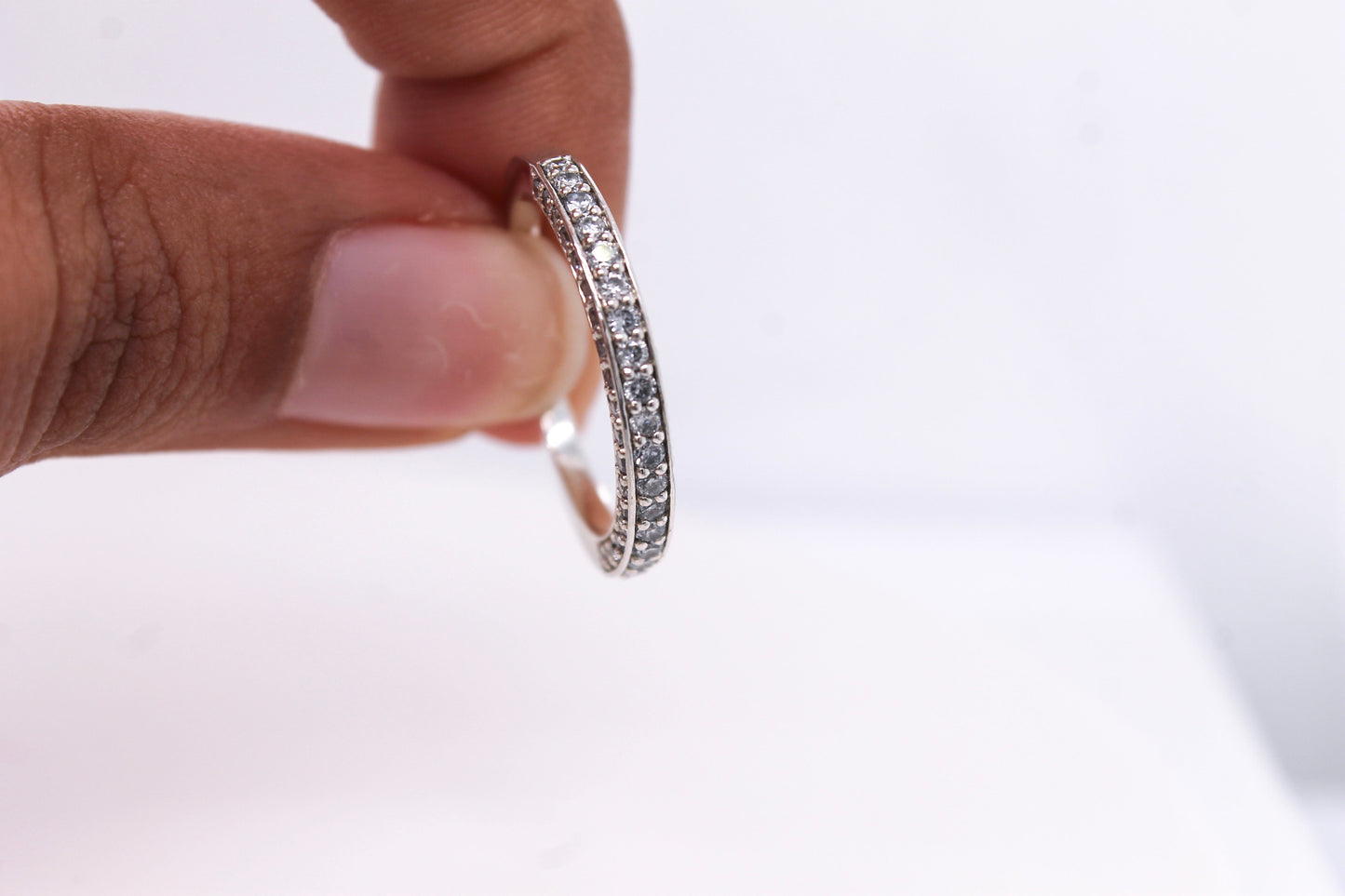 925 Silver CVD Diamond Eternity Band