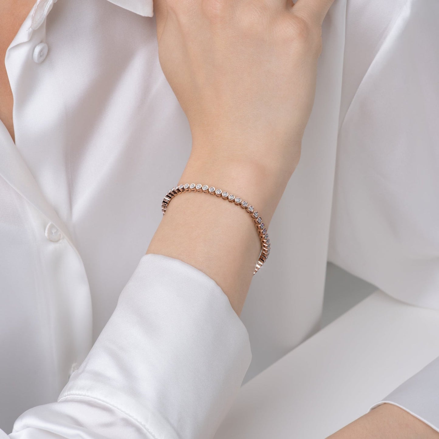 Lab Diamond Bezel Tennis Bracelet