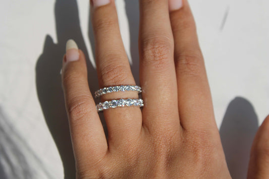 925 Silver CVD Diamond Eternity Band