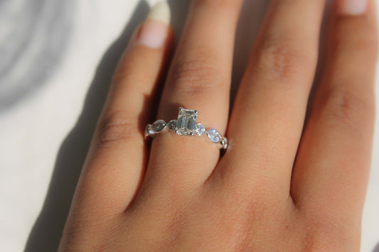 Emerald-Cut Diamond Engagement Ring