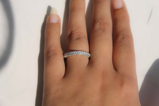 925 Silver CVD Diamond Eternity Band