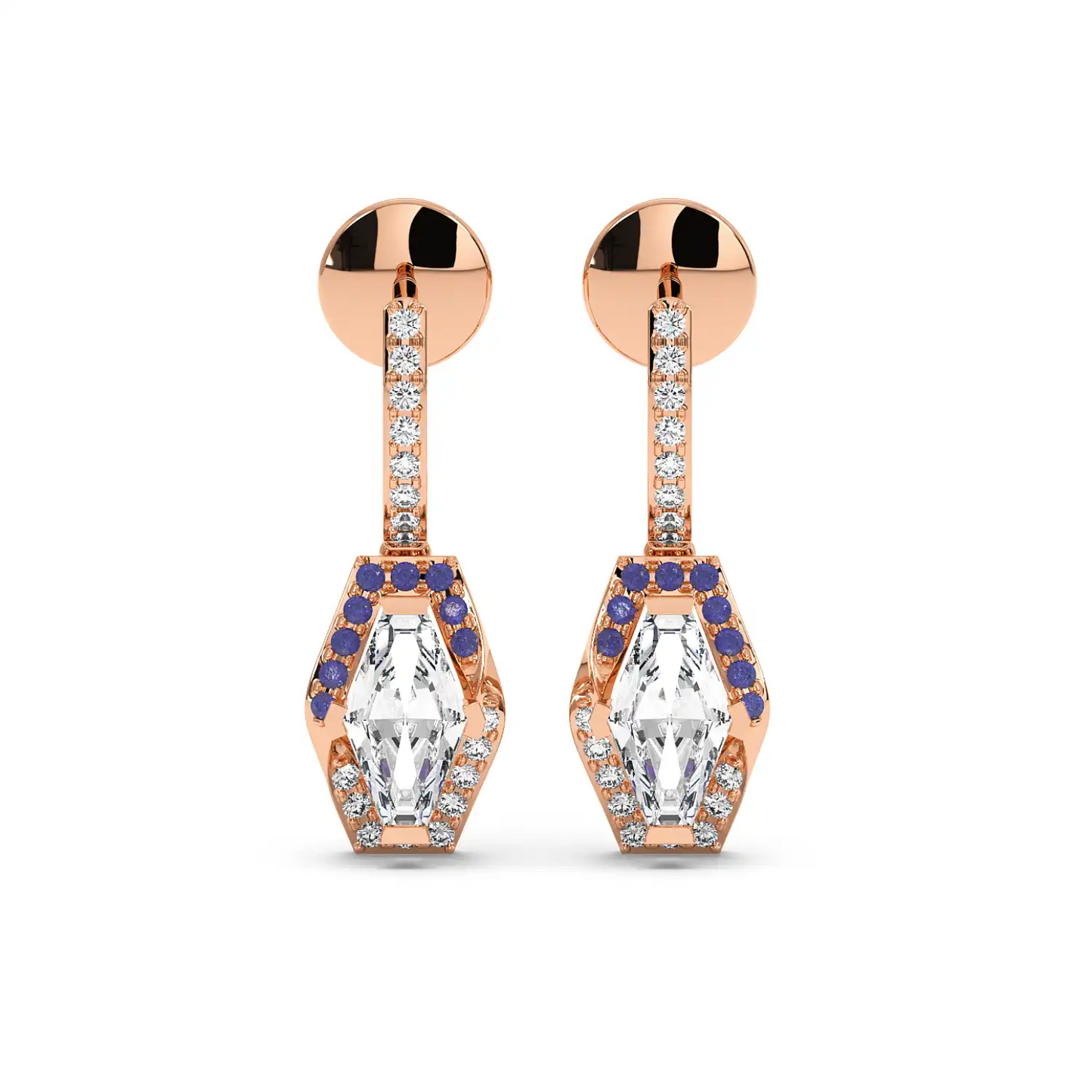 Lozenge Drop Earrings