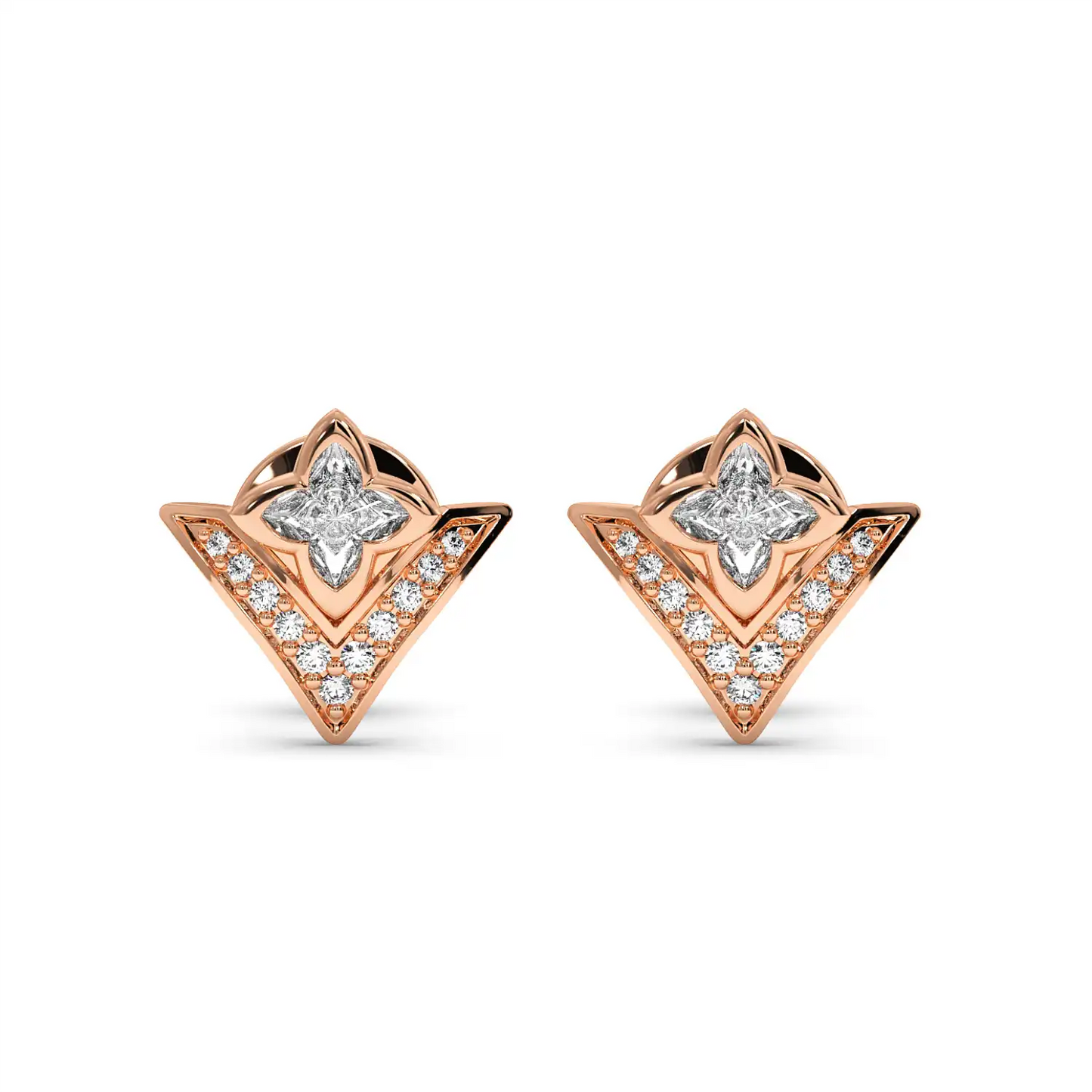 Floral V-Stud Earrings