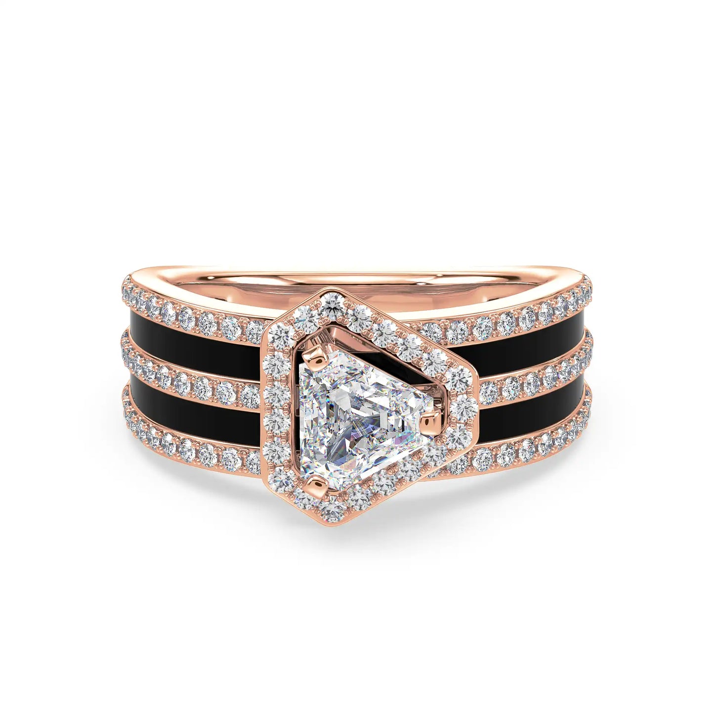 Solitaire Halo Ring - Trillion