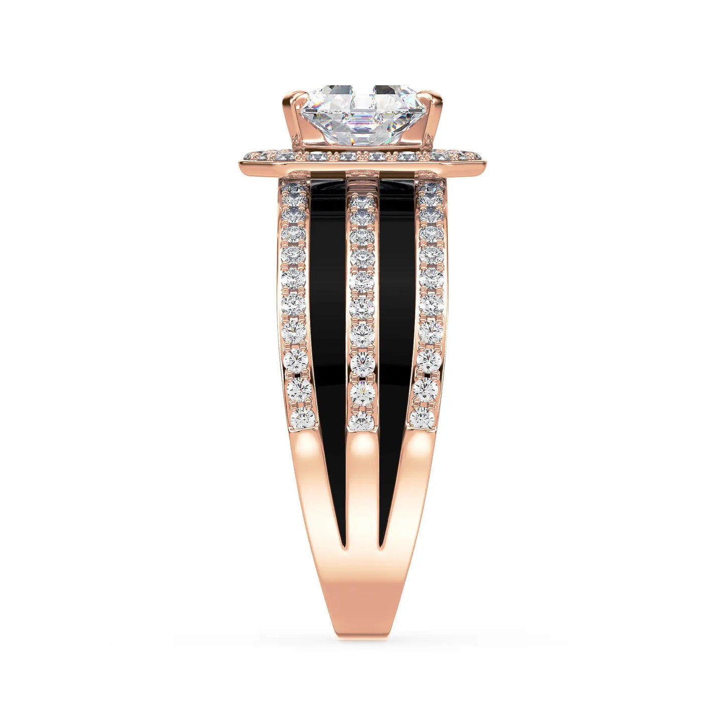 Solitaire Halo Ring - Trillion