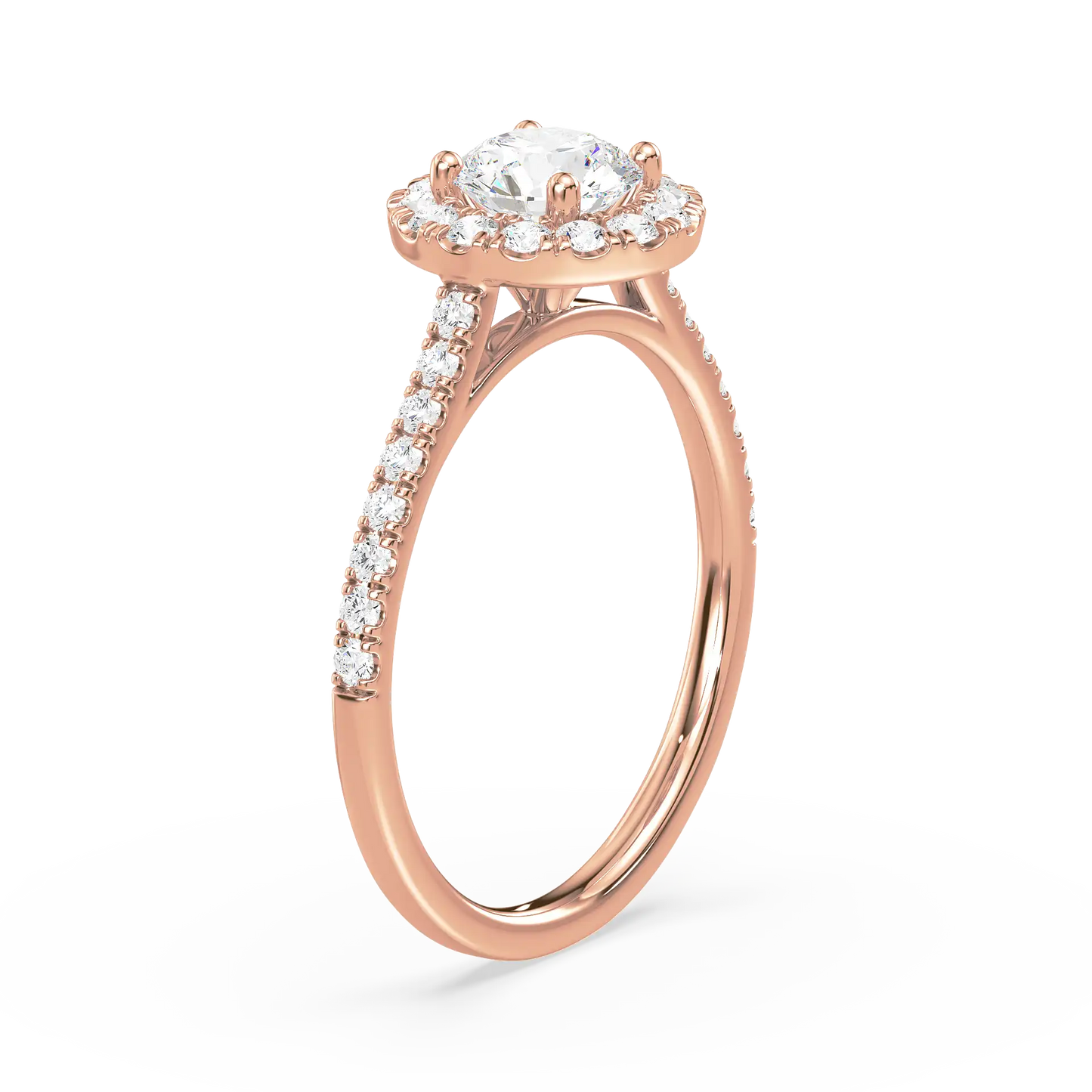 Solitaire Halo Ring - Round