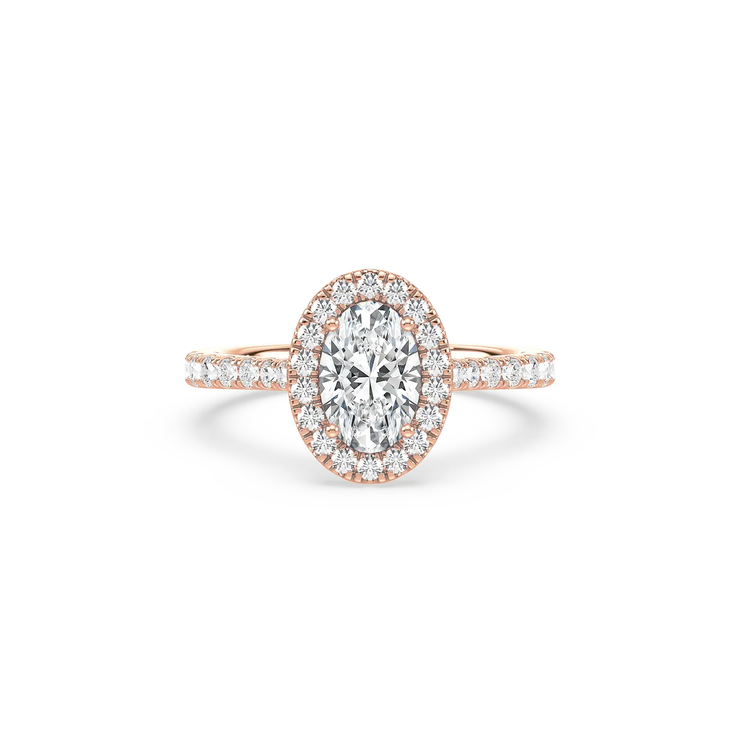 Solitaire Halo Ring - Oval