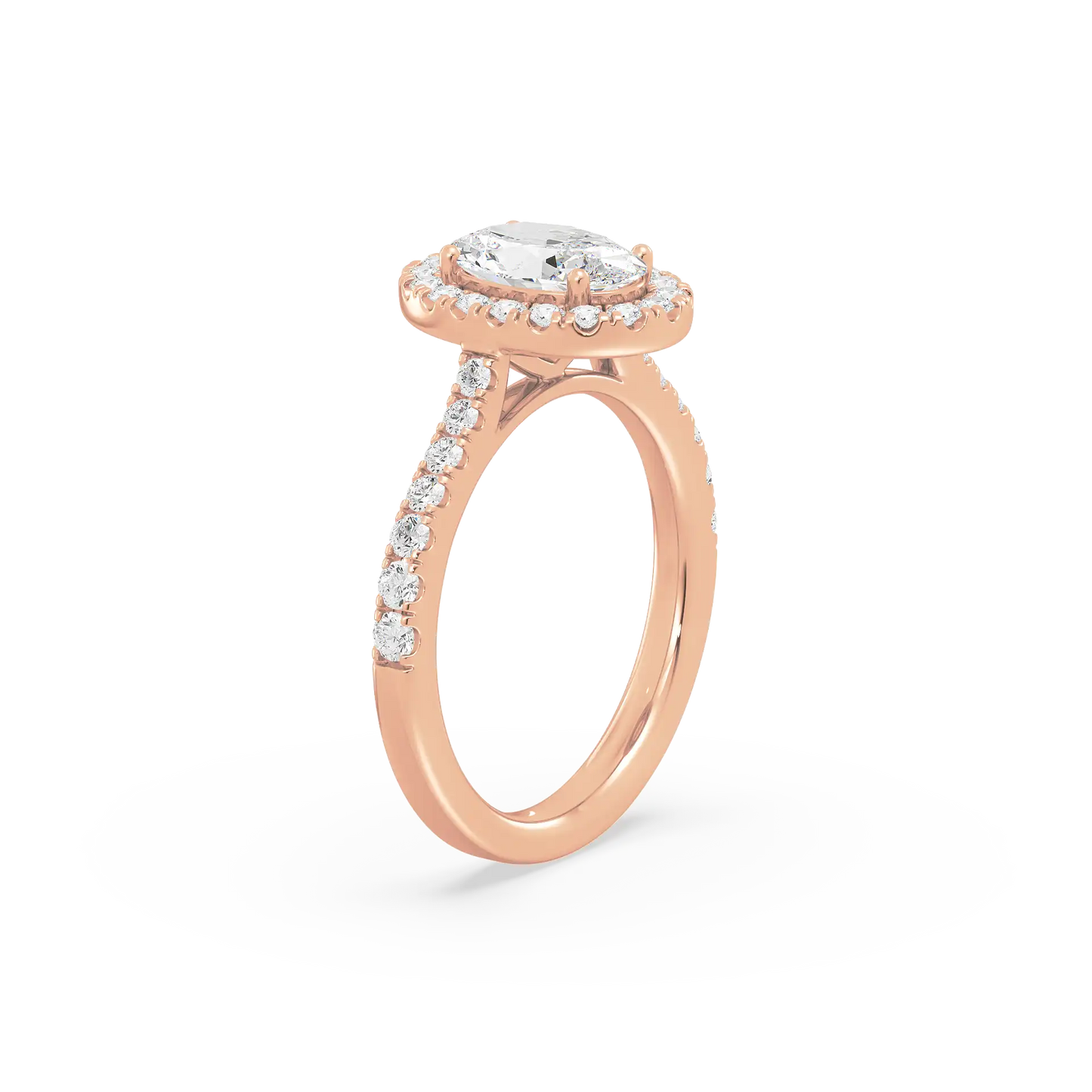 Solitaire Halo Ring - Oval