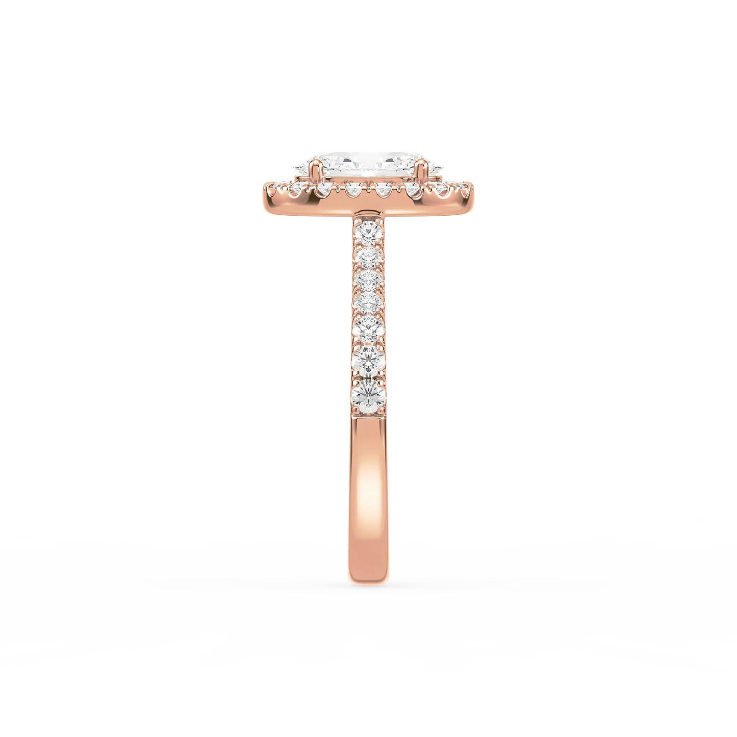 Solitaire Halo Ring - Oval