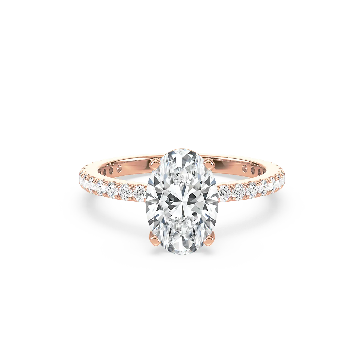 Solitaire Hidden Halo Ring - Oval
