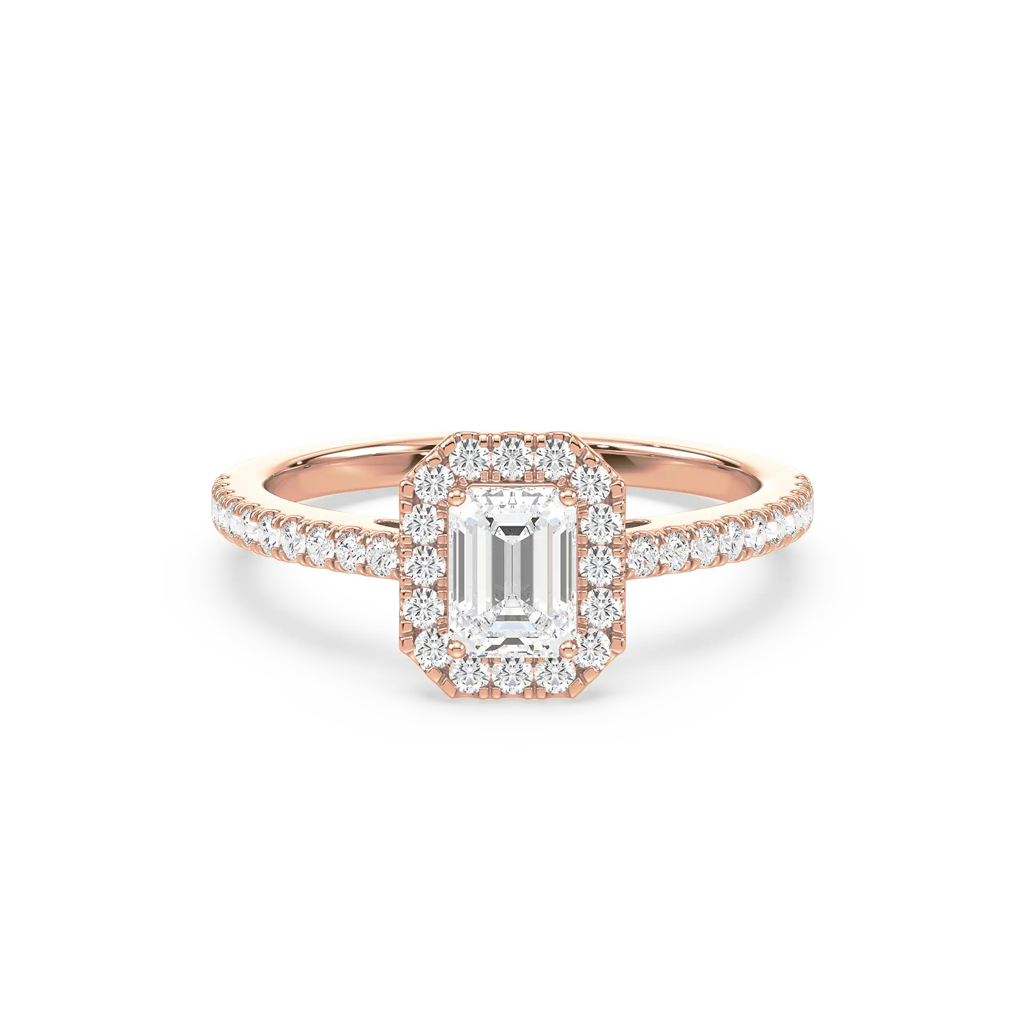 Solitaire Halo Ring - Emerald