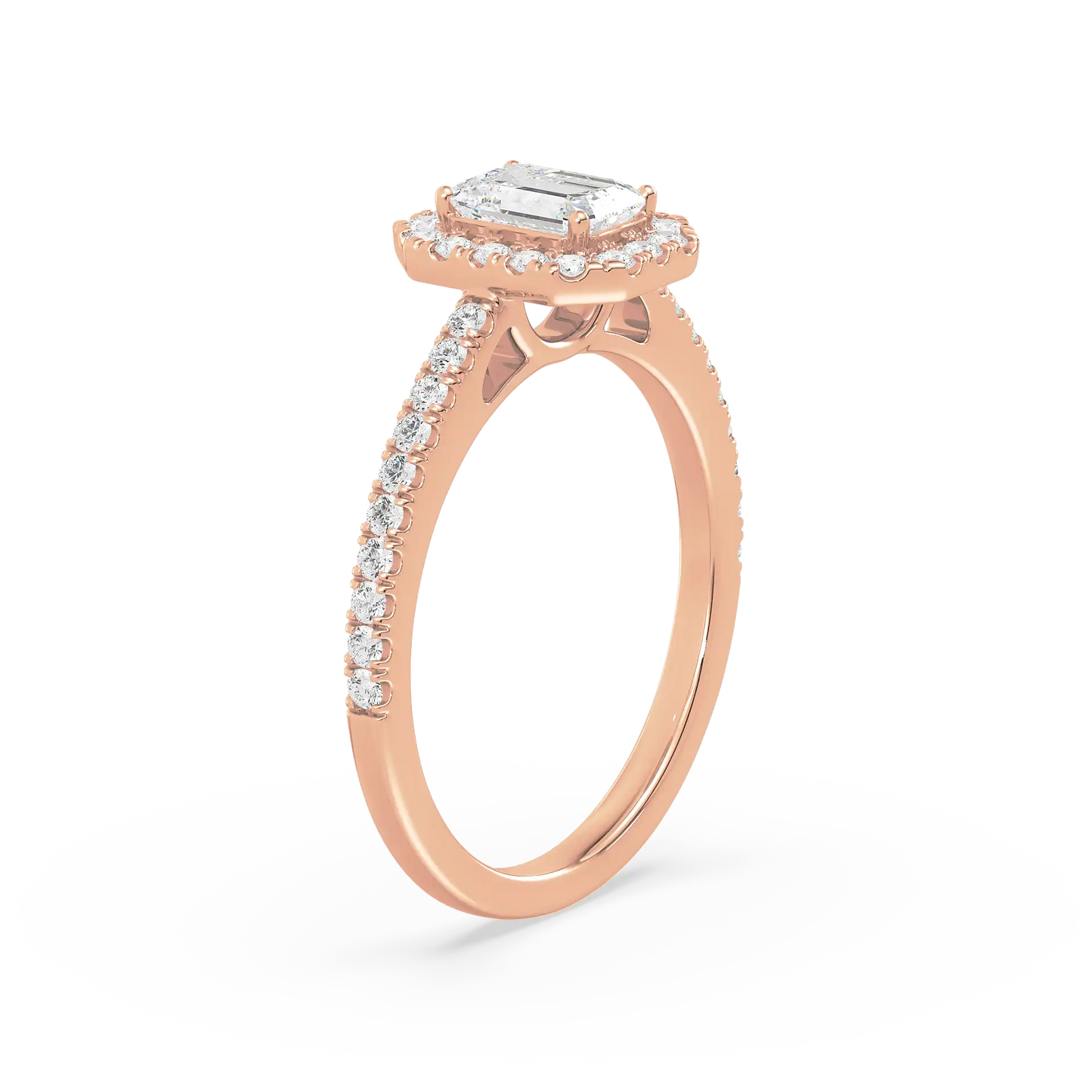 Solitaire Halo Ring - Emerald