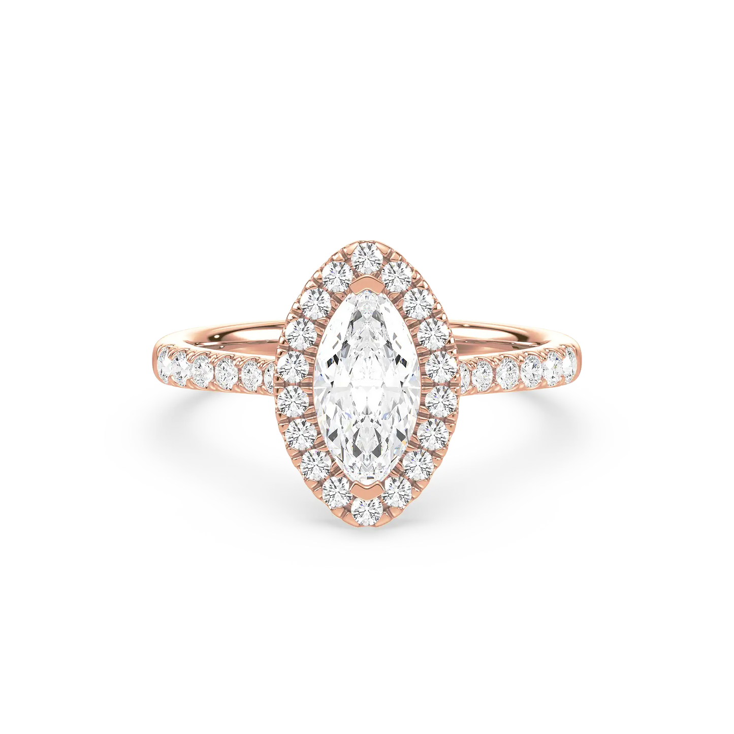 Solitaire Halo Ring - Marquise