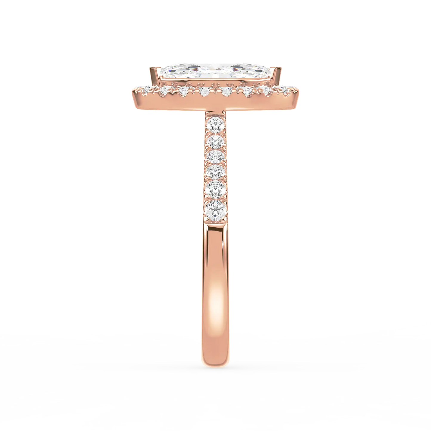 Solitaire Halo Ring - Marquise