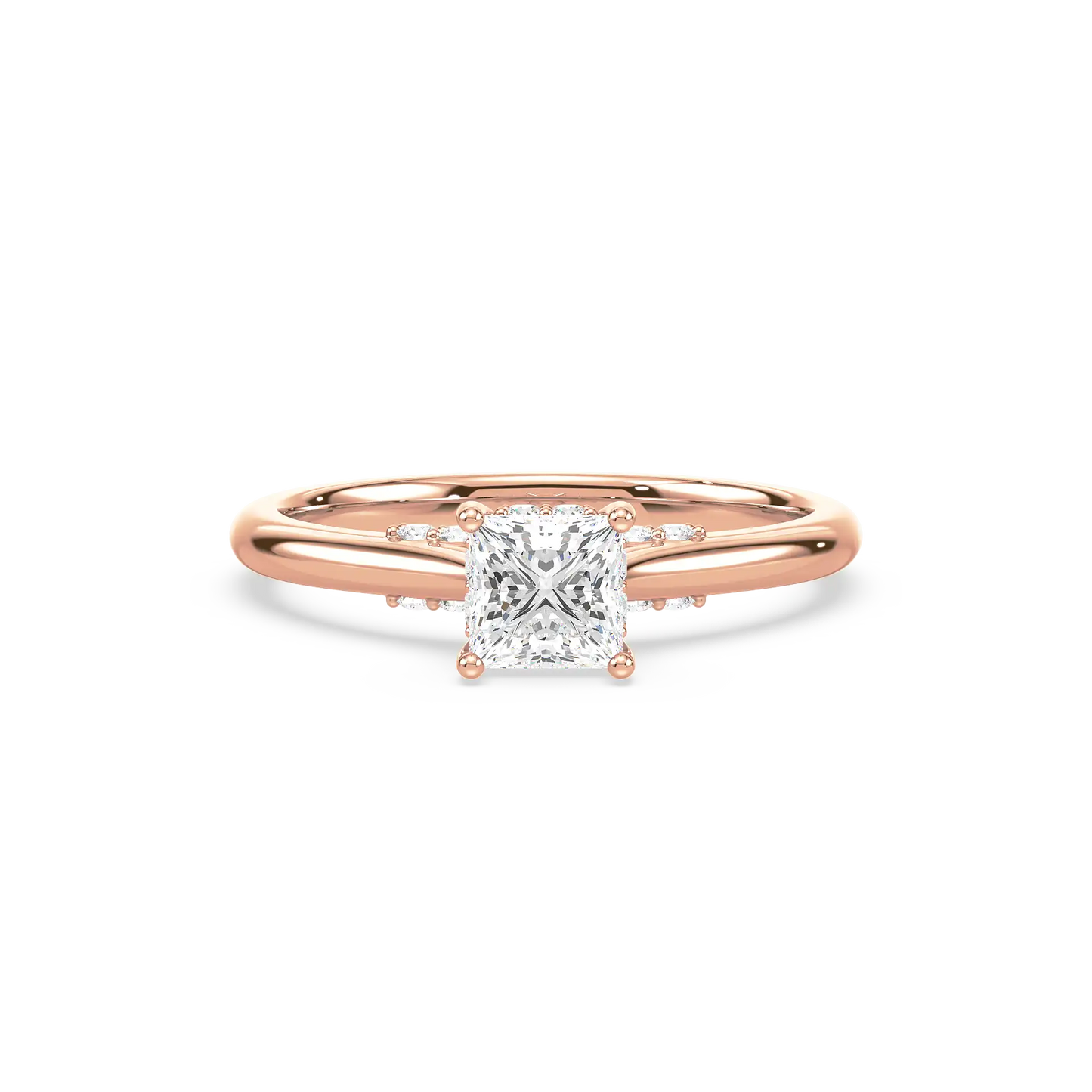 Solitaire Hidden Halo Ring - Princess