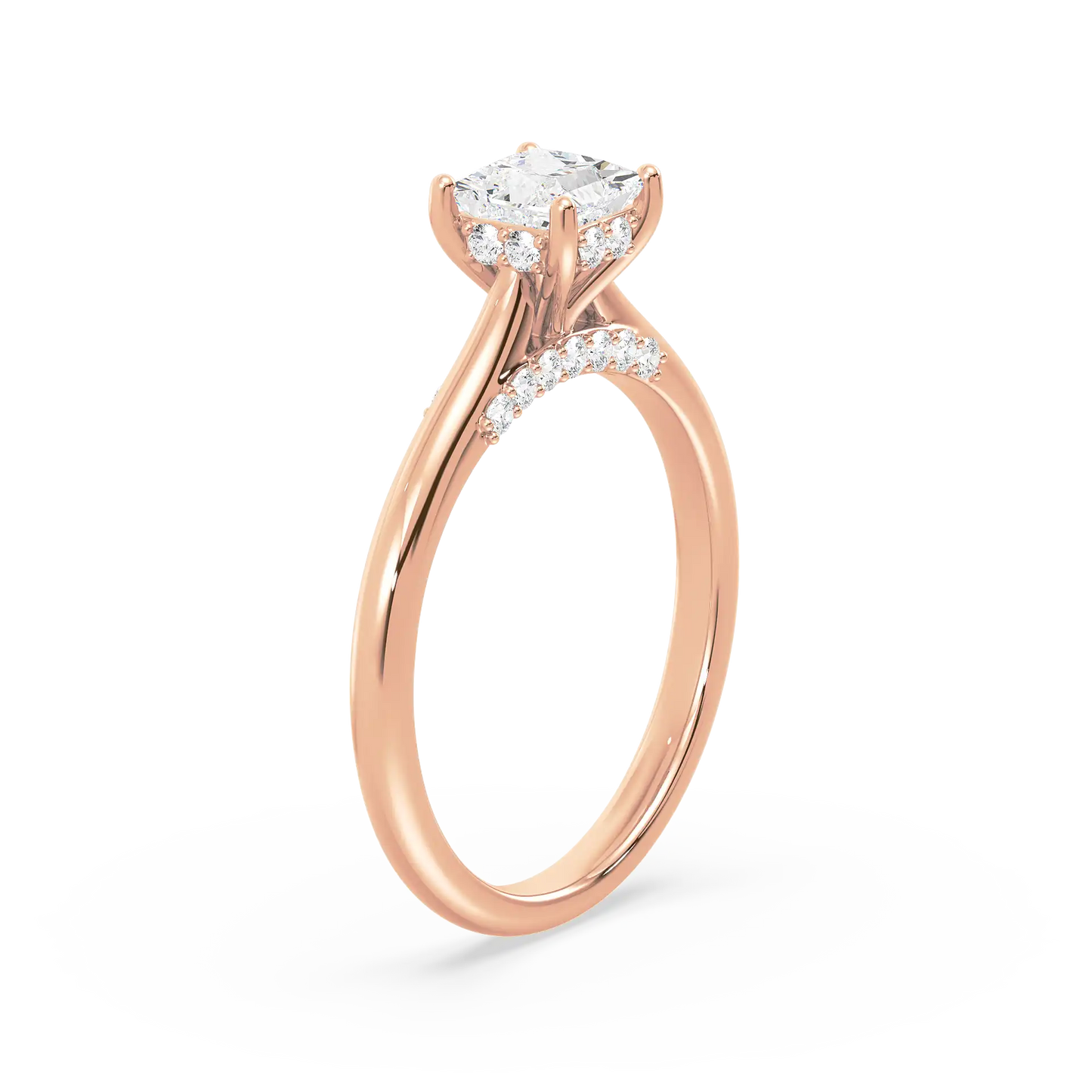 Solitaire Hidden Halo Ring - Princess