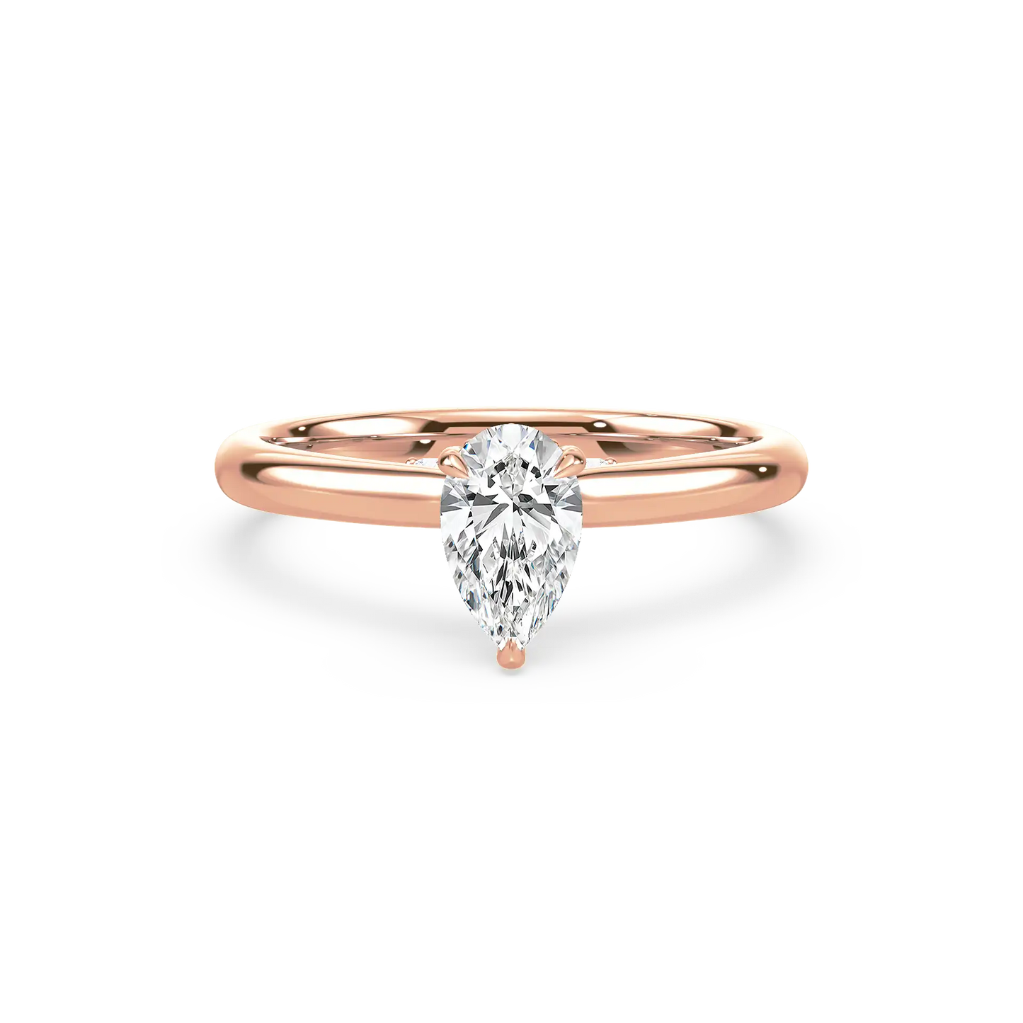 Solitaire Hidden Halo Ring - Pear