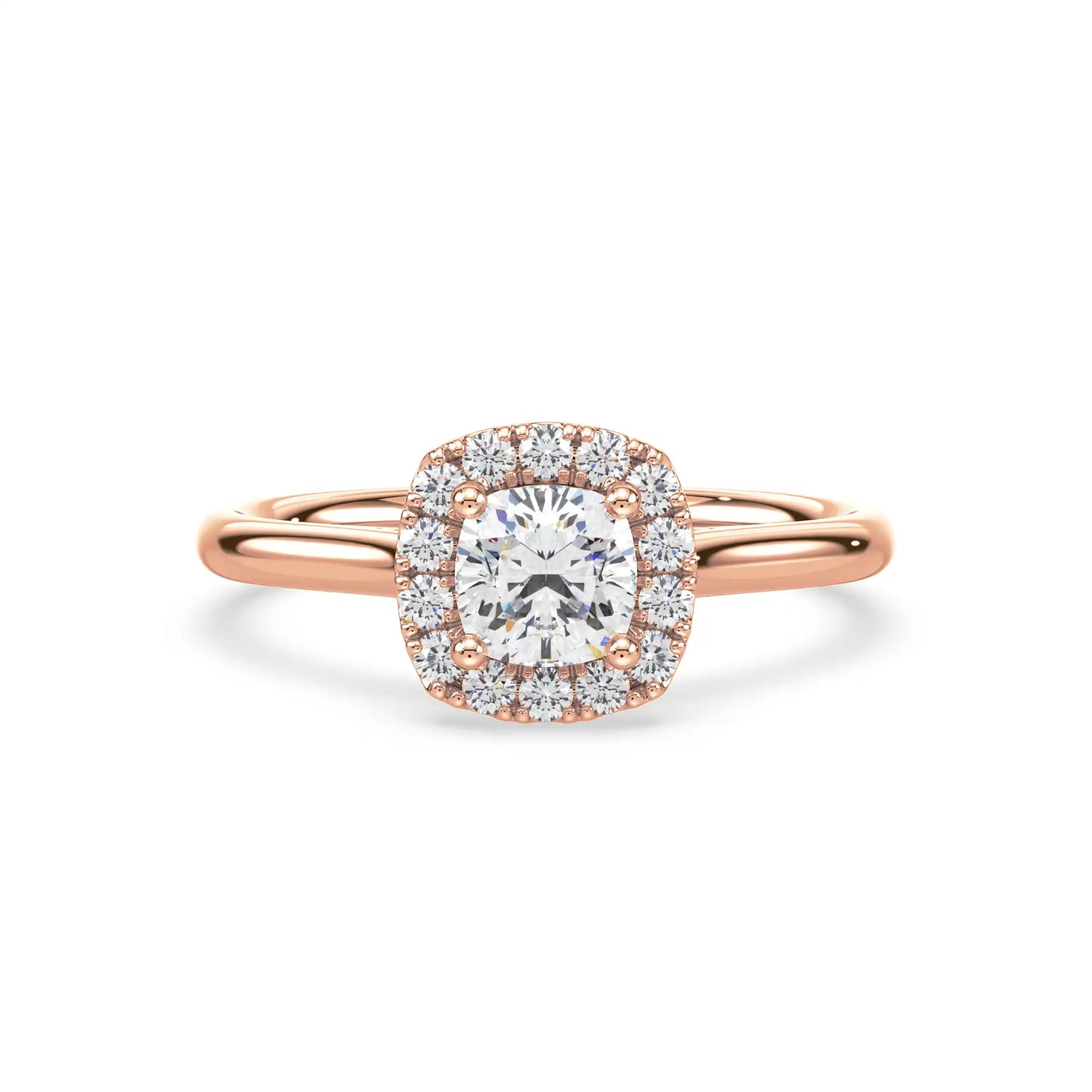 Solitaire Halo Ring - Cushion