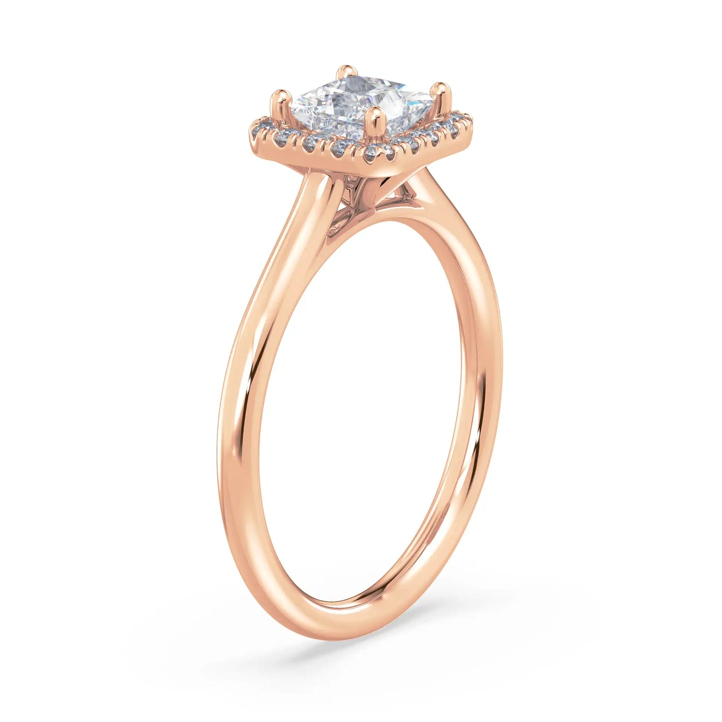 Solitaire Halo Ring - Princess