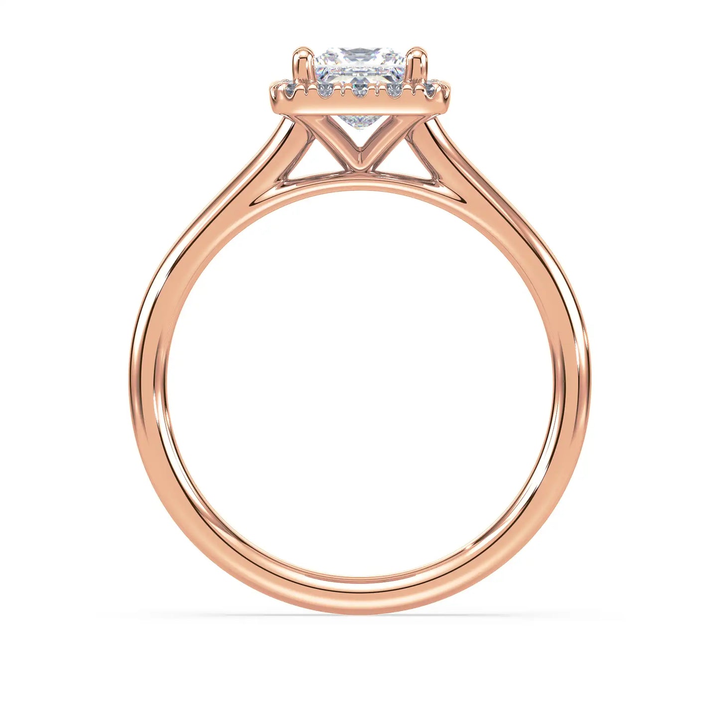 Solitaire Halo Ring - Princess