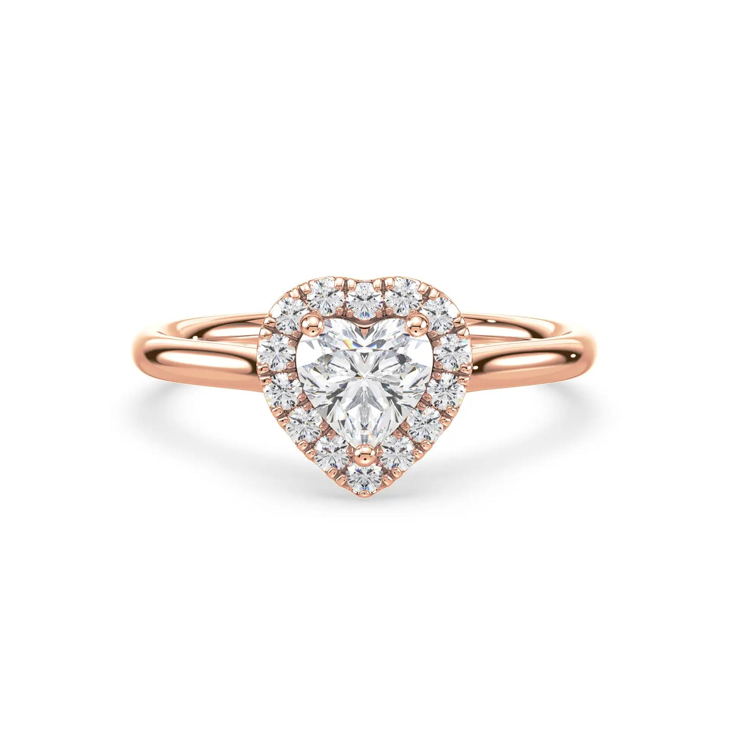 Solitaire Halo Ring - Heart