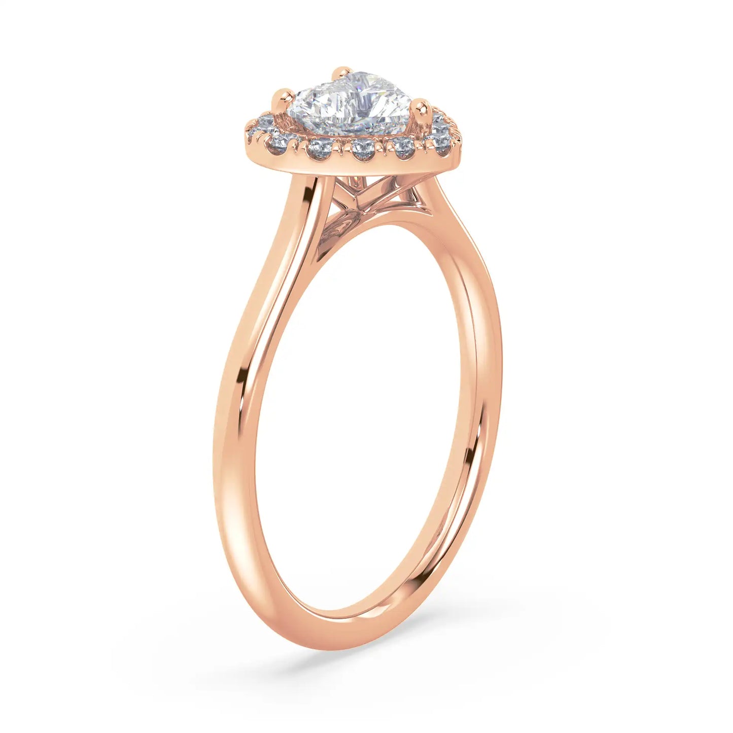 Solitaire Halo Ring - Heart