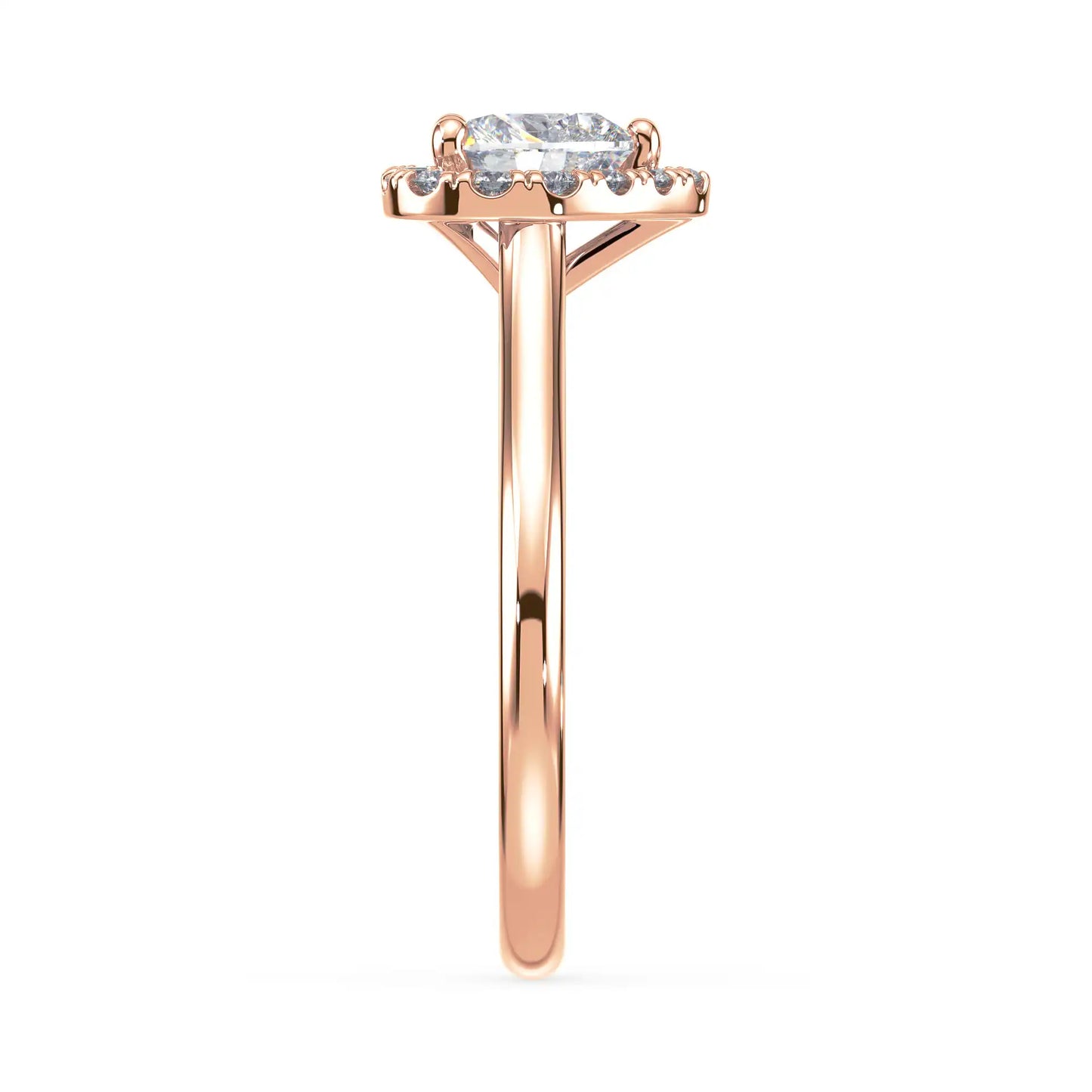 Solitaire Halo Ring - Heart