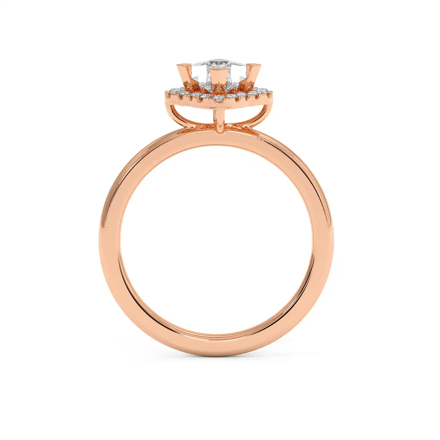 Solitaire Halo Ring - Floral