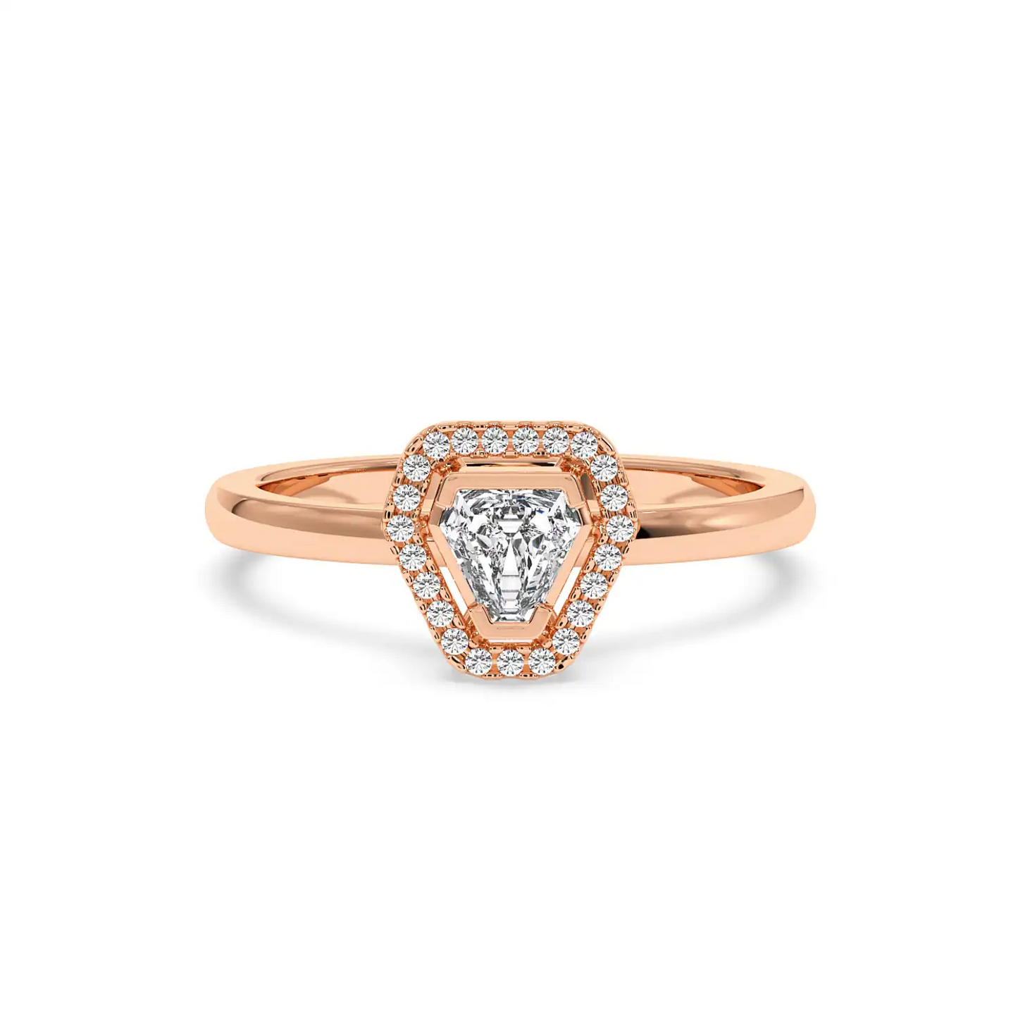 Solitaire Halo Ring - Coffin