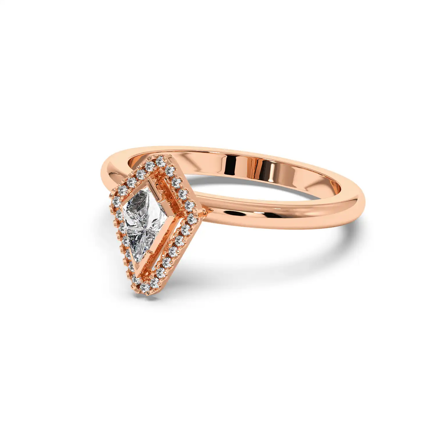 Solitaire Halo Ring - Kite