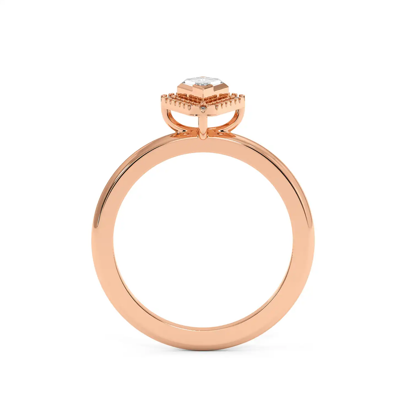 Solitaire Halo Ring - Kite