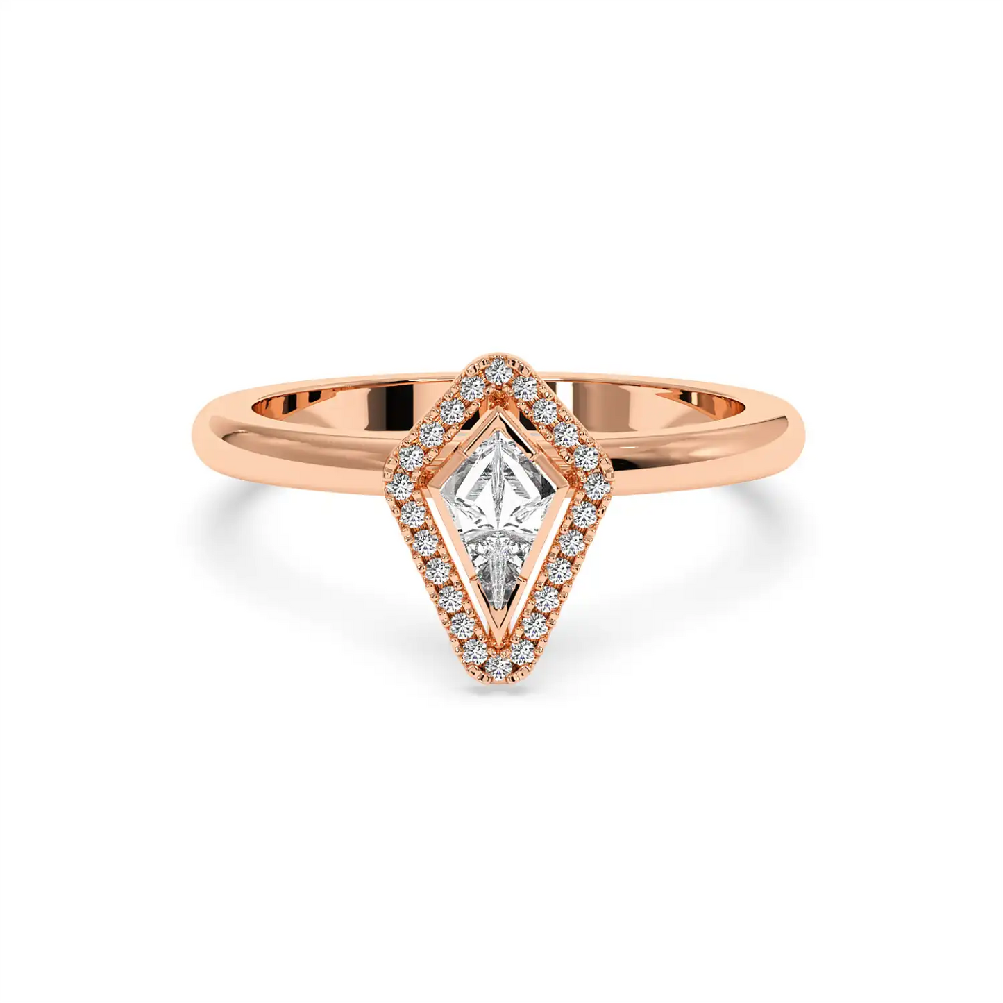 Solitaire Halo Ring - Kite