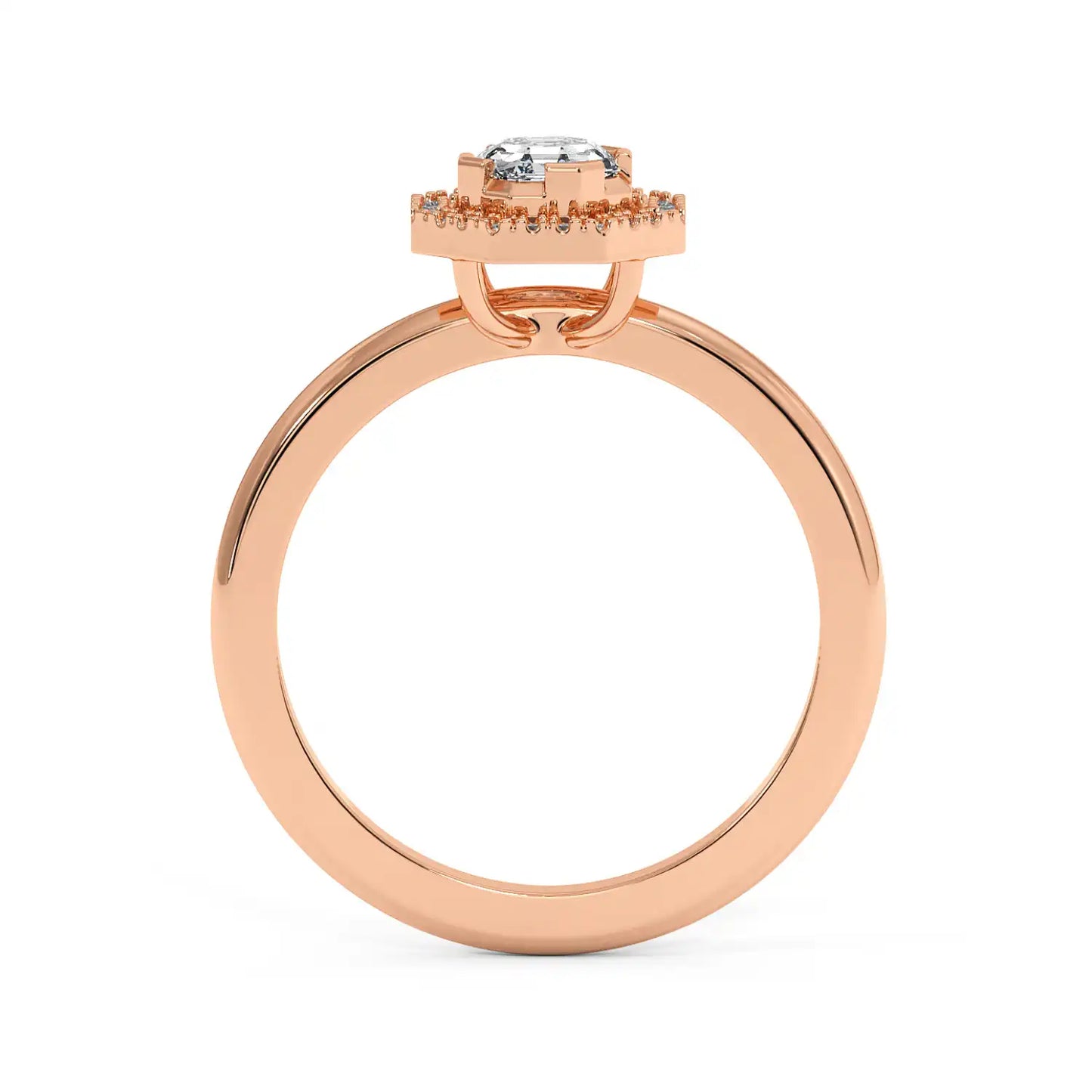 Solitaire Halo Ring - Octagon