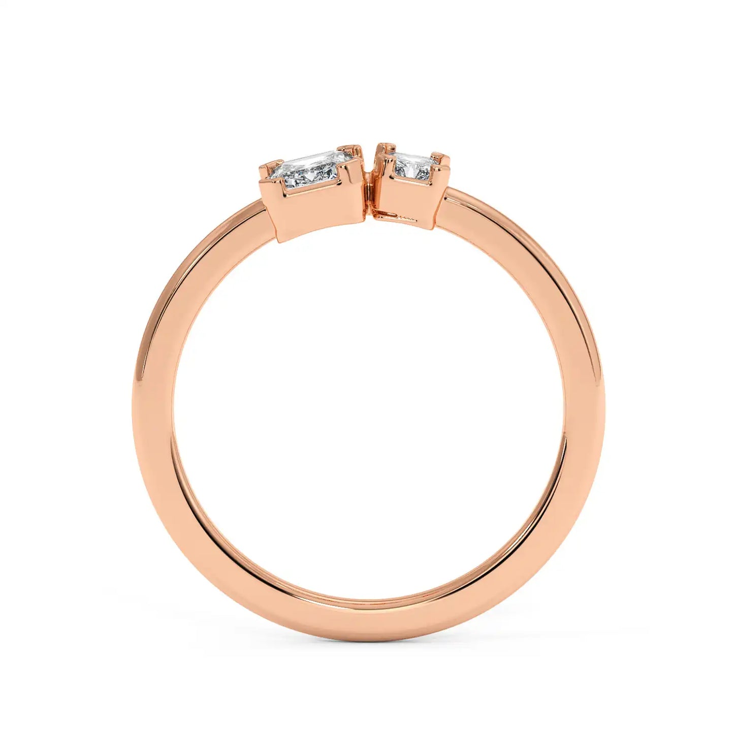 Two Stone Ring - Radiant