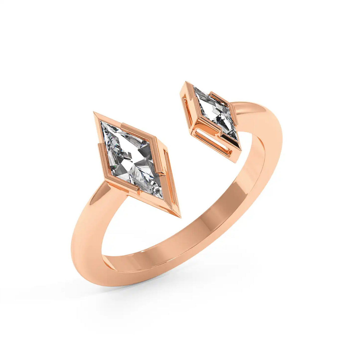 Two Stone Ring - Lozenge