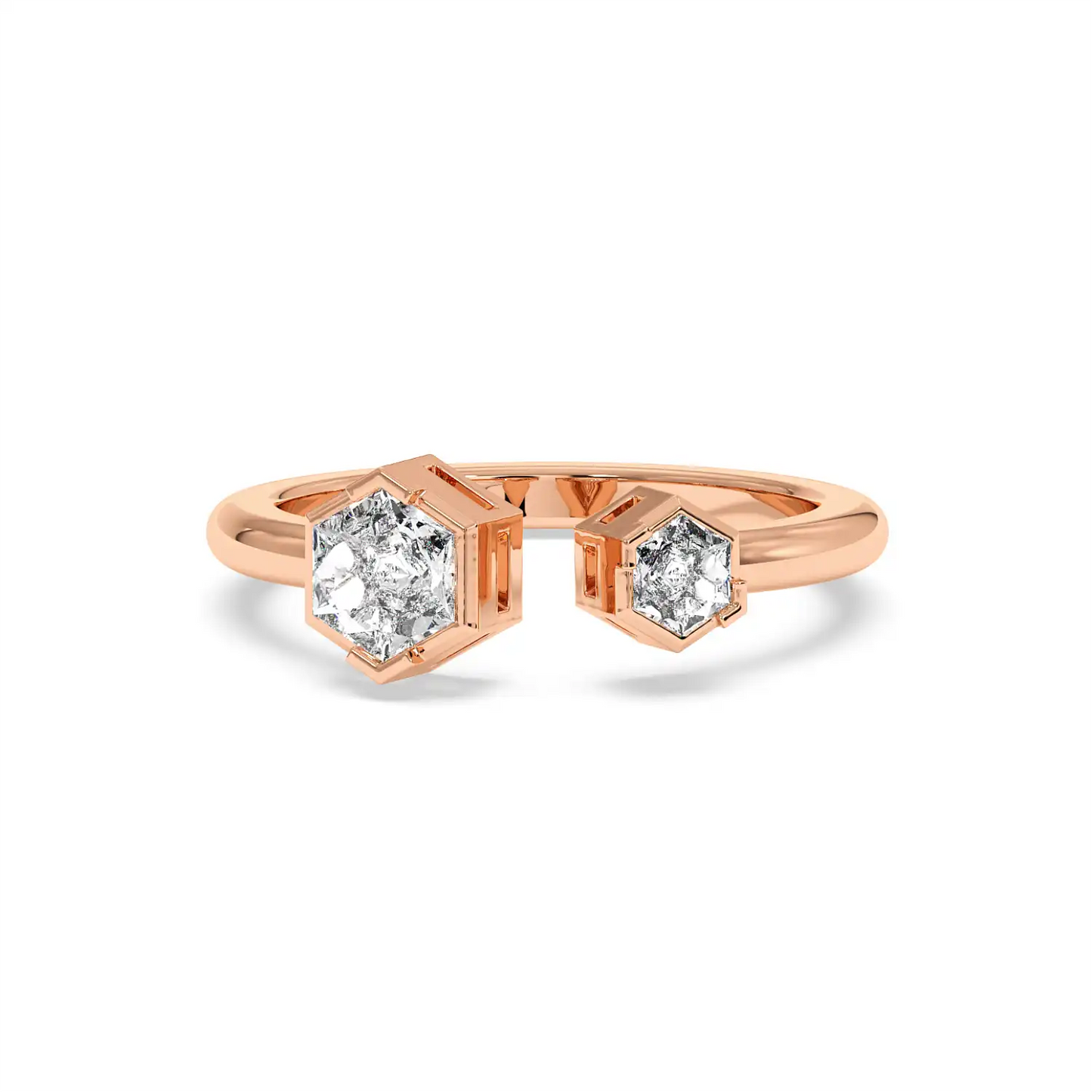 Two Stone Ring - Hexagon