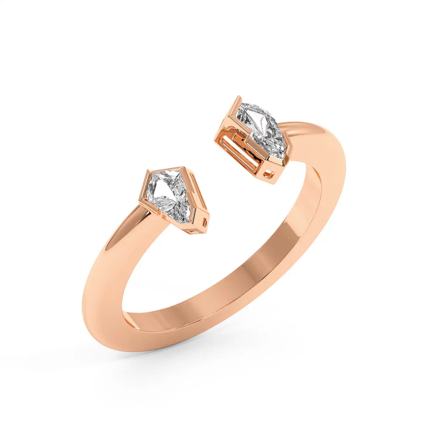 Two Stone Ring - Shield