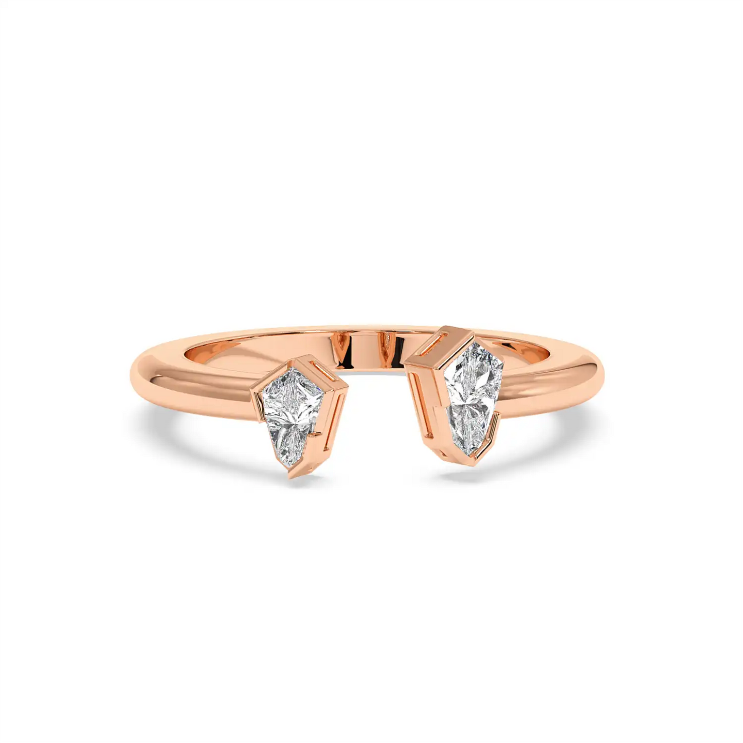 Two Stone Ring - Shield
