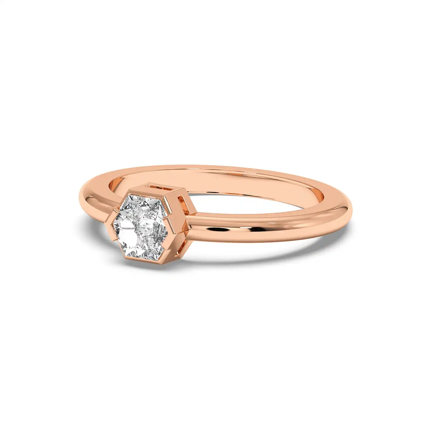 Solitaire Ring - Hexagon