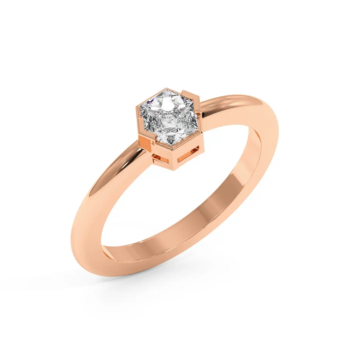 Solitaire Ring - Hexagon