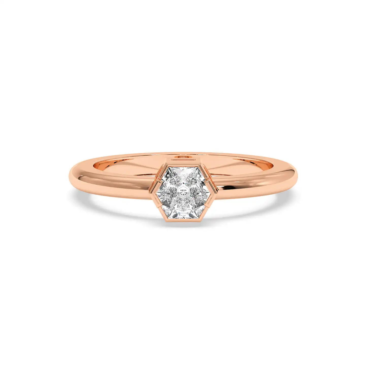 Solitaire Ring - Hexagon