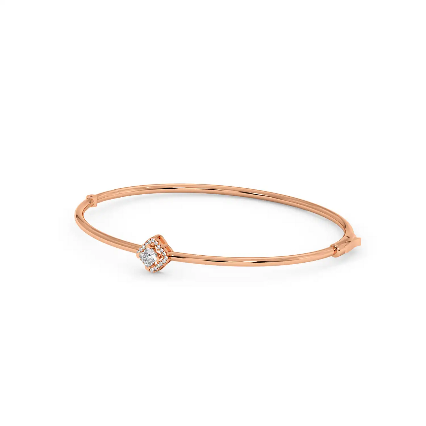 Solitaire Halo Bracelet - Floral