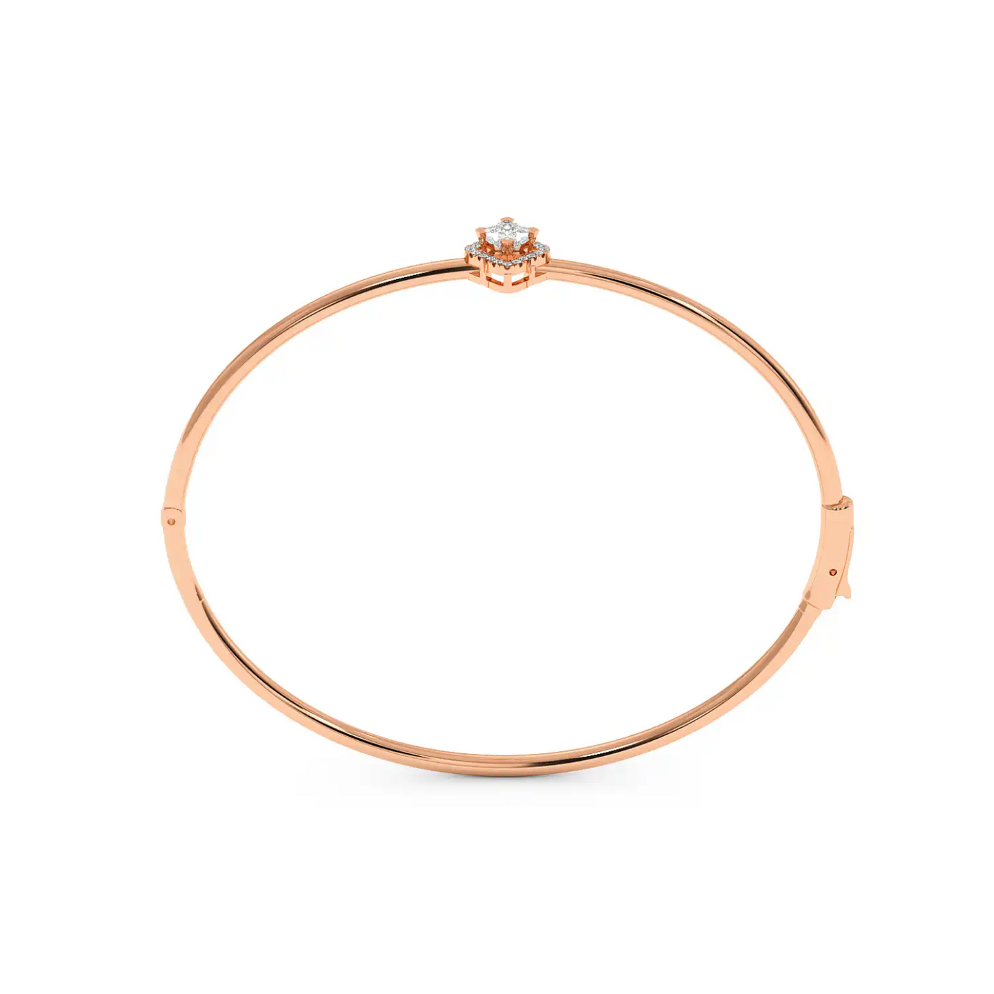 Solitaire Halo Bracelet - Floral