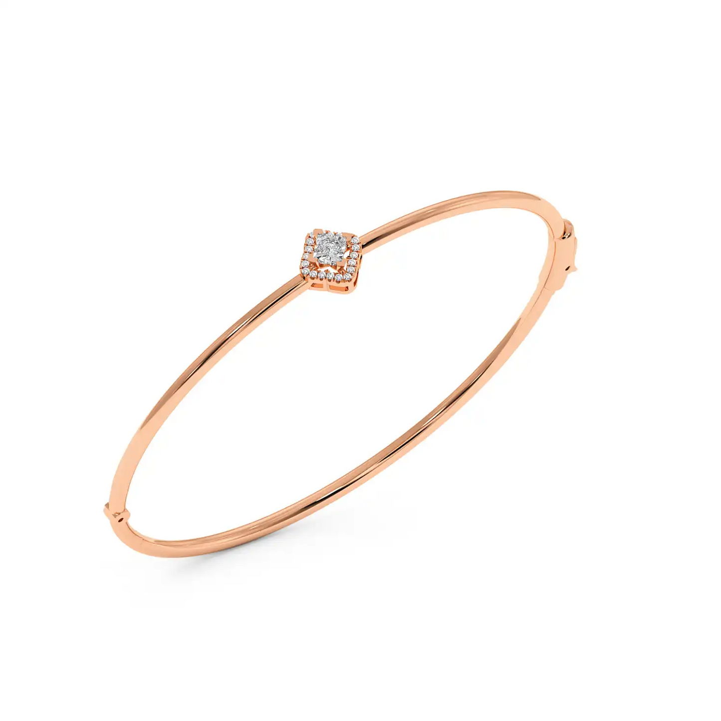 Solitaire Halo Bracelet - Floral