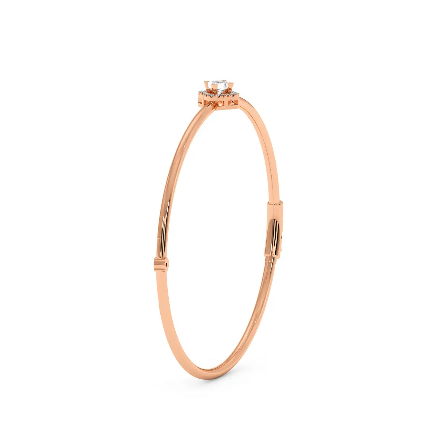 Solitaire Halo Bracelet - Floral