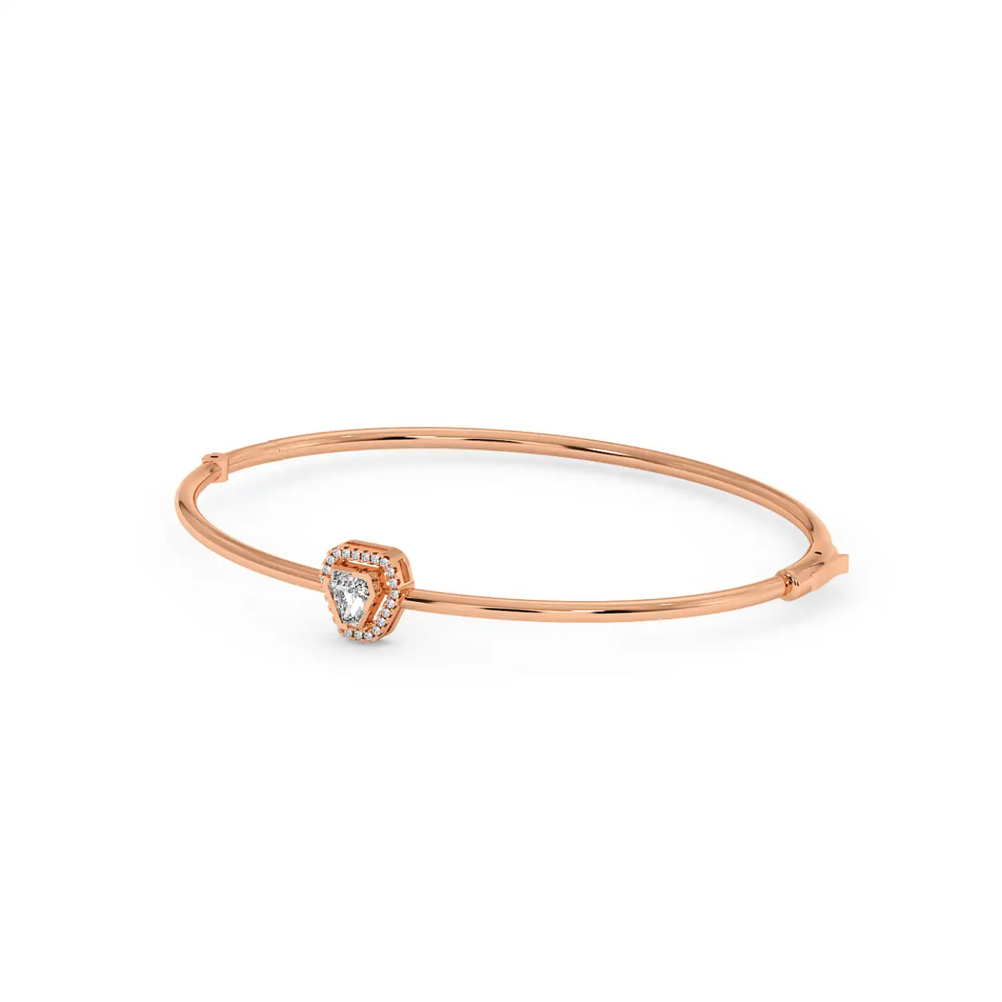 Solitaire Halo Bracelet - Coffin