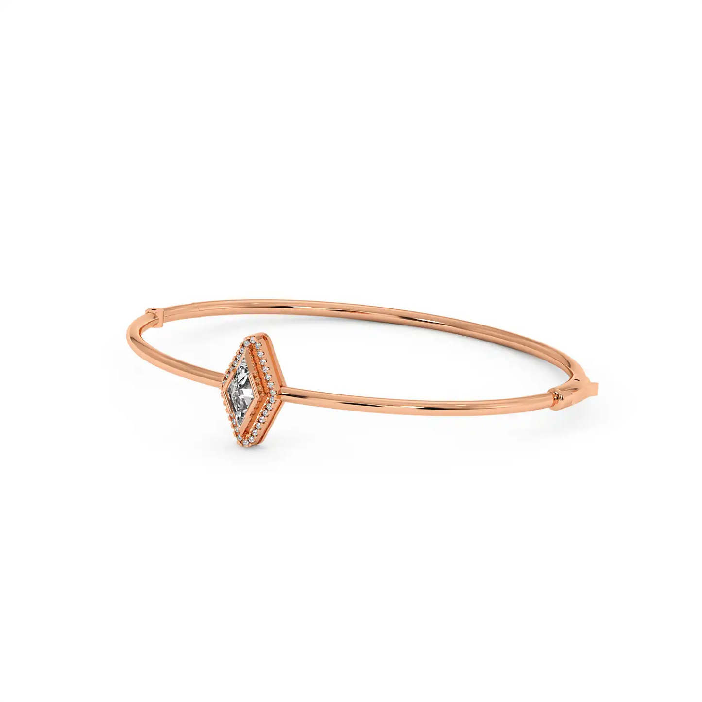 Solitaire Halo Bracelet - Lozenge